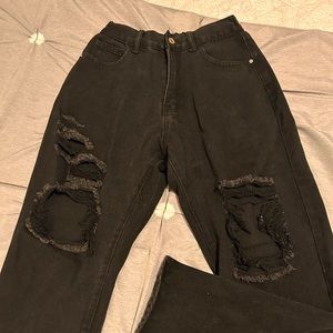Women’s black boot cut high waisted jeans